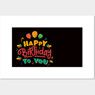 Happy Birthday Party Posters and Art